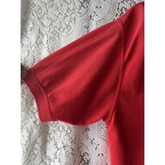 Eat N‎ Park Restaurants Embroidered Smiley Cookie Red Golf Polo Shirt Medium - Picture 5 of 6